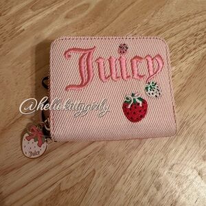 Juicy Couture Pink Wallet with Strawberry Accents
